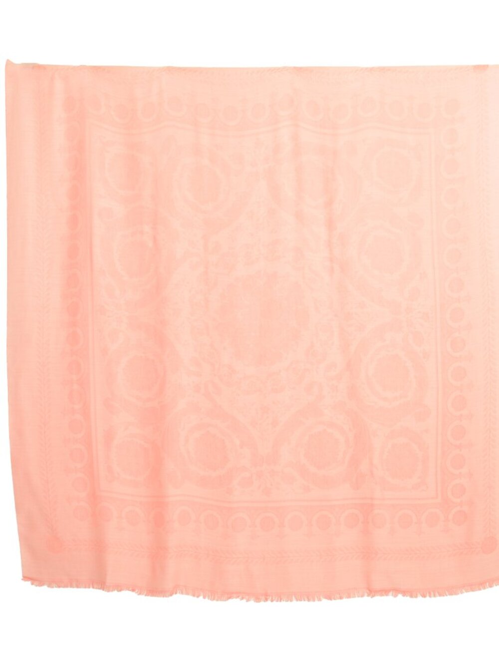 Versace Pink Jacquard Barocco Heritage Print Shawl Scarf